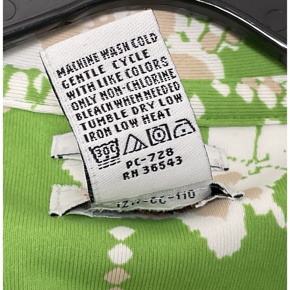 IZOD XFG Womens XL Floral Golf Tennis Polo Short Sleeve Shirt Cool FX Lime Green - Picture 4 of 4